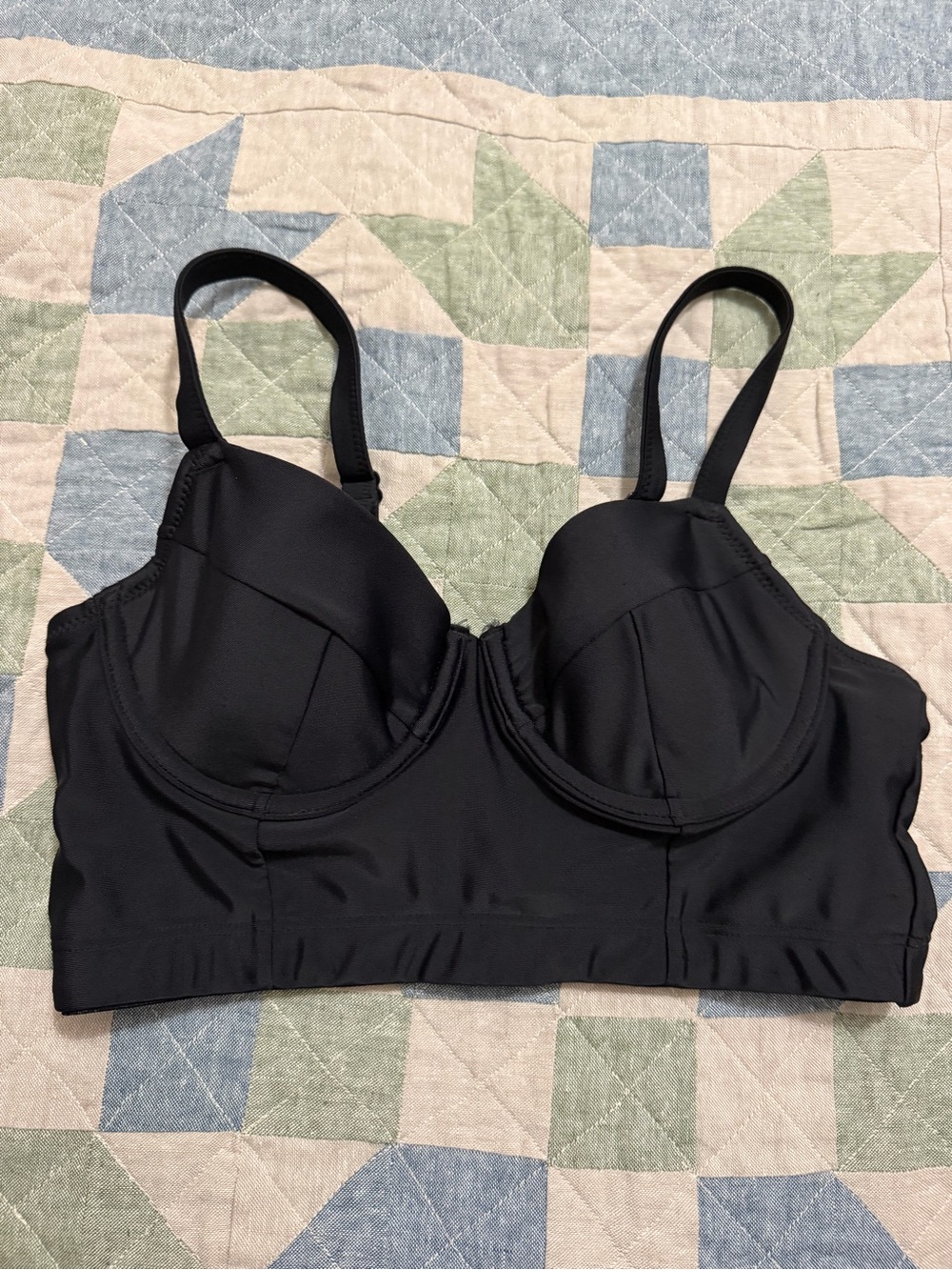 Old Navy Black Longline Underwire Bikini Top